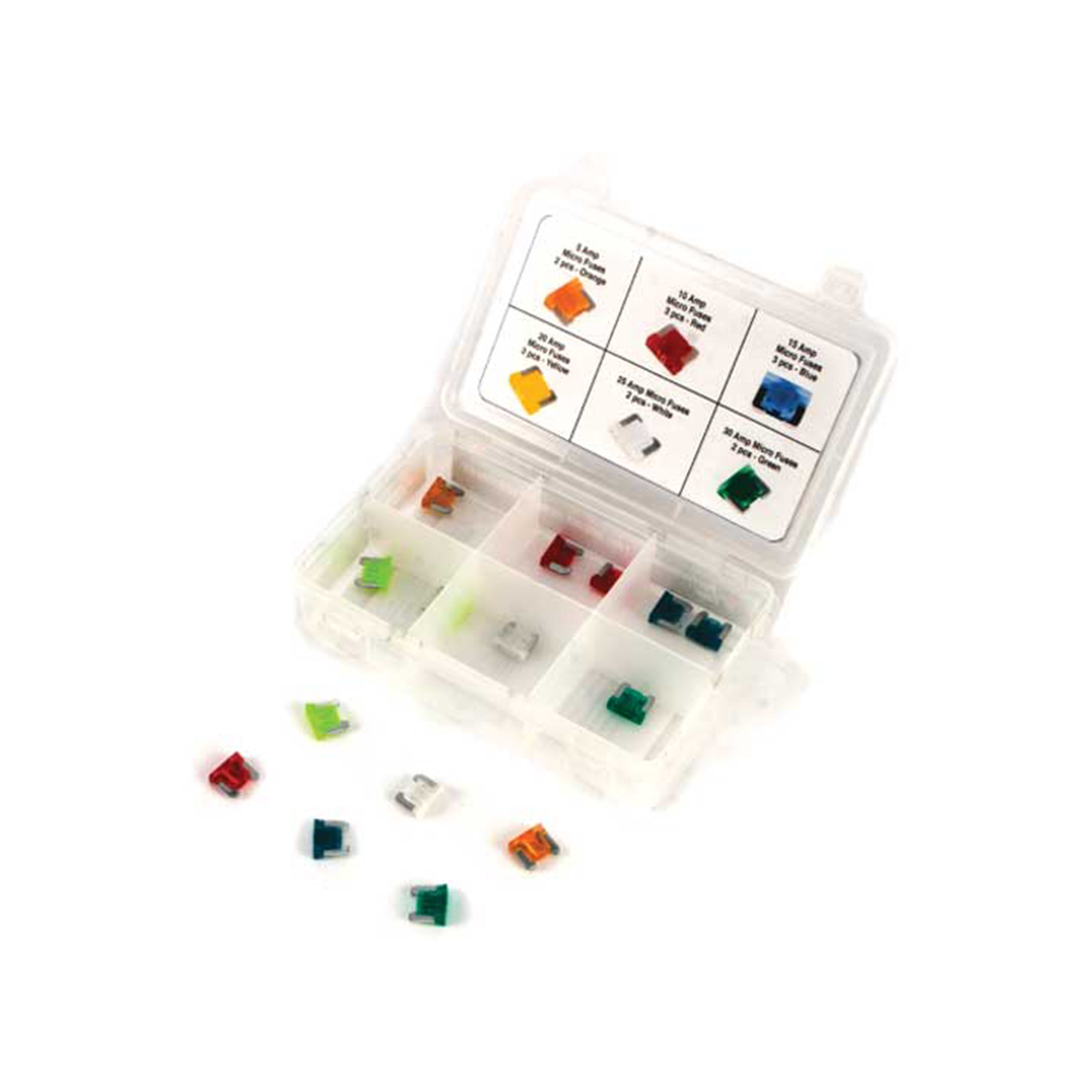 Performance Tool 15-Pc. Micro Fuse Assortment — Compact Electrical Protection for Vehicles & Electronics, Model# PRTW5376